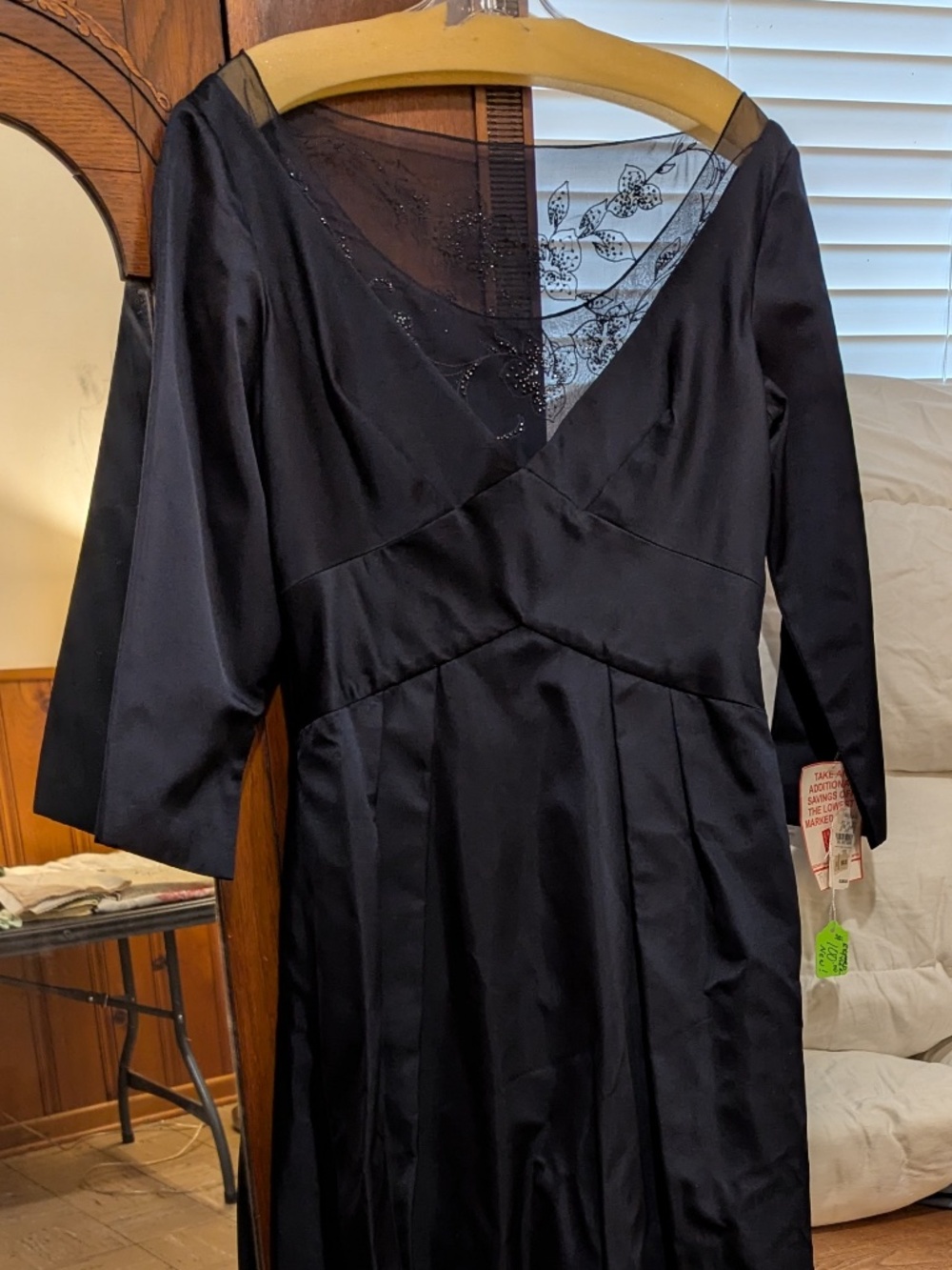Richard Tyler dark navy silk gown